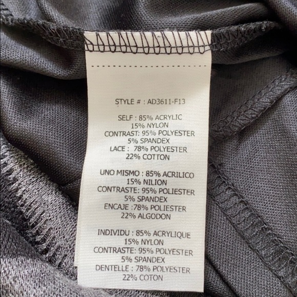 A’REVE Grey Ruffle Knit Bohemian Sweater Dress Medium Career Casual Dressy - Picture 7 of 7